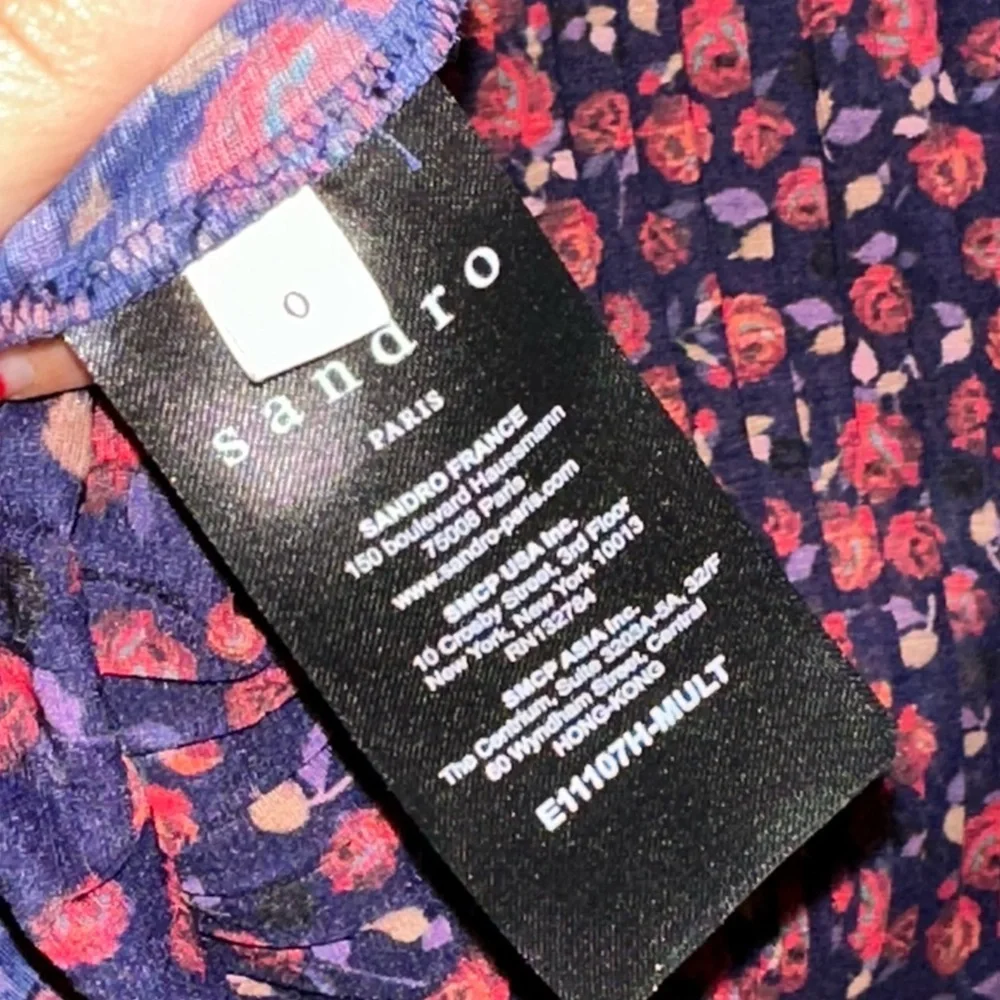 SANDRO Floral Long Sleeve Top size 0 - Picture 5 of 5